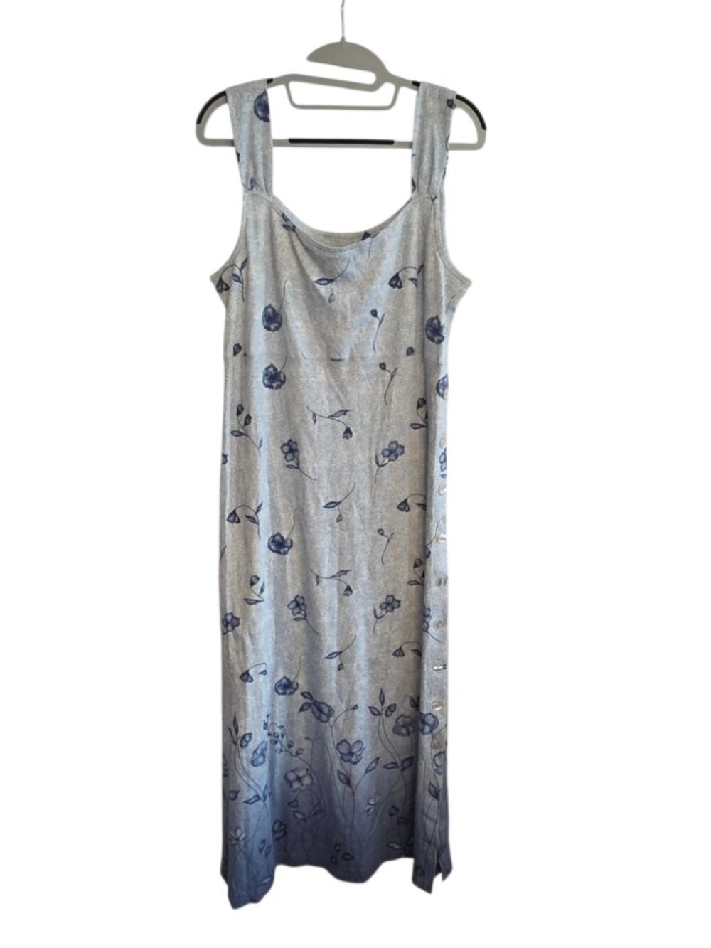 Bizzit Maxi Dress Blue Floral Ombre Vintage 90s Y2K Prairie Medium Kmart